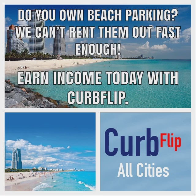 CurbFlip® “Scan To Pay” BEACH ACCESS Parking Sign With Stand